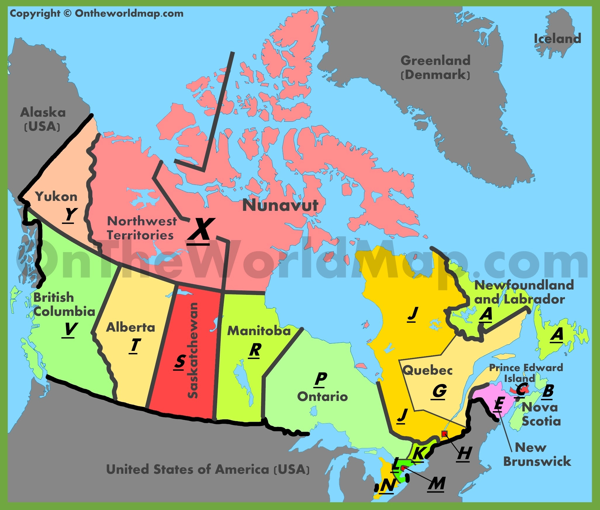 Zip Code Map Canada Map of postal codes in Canada