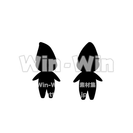 小人 W の無料シルエット素材