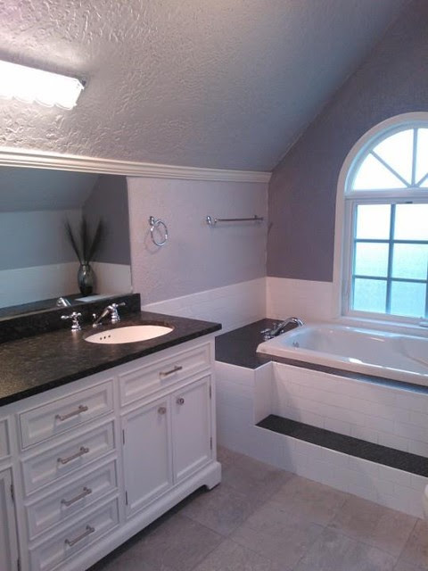Master bath update - gray, charcoal and white - contemporary ...