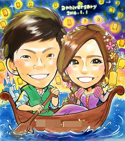 結婚 カップル記念日や特別な日用に似顔絵を制作します 似顔絵アリス