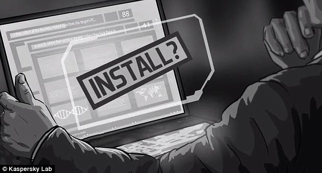 Once the criminals have access to a network, the Darkhotel campaign selects a  victim and waits until they connect to the Wi-Fi network. They then trick the victim into downloading and installing a malicious file, pretending to be update for legitimate software, such as the Google Toolbar or Adobe Flash