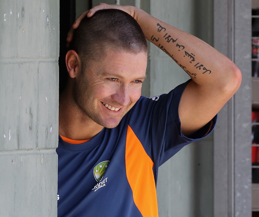 Michael Clarke and his arabic tattoo?