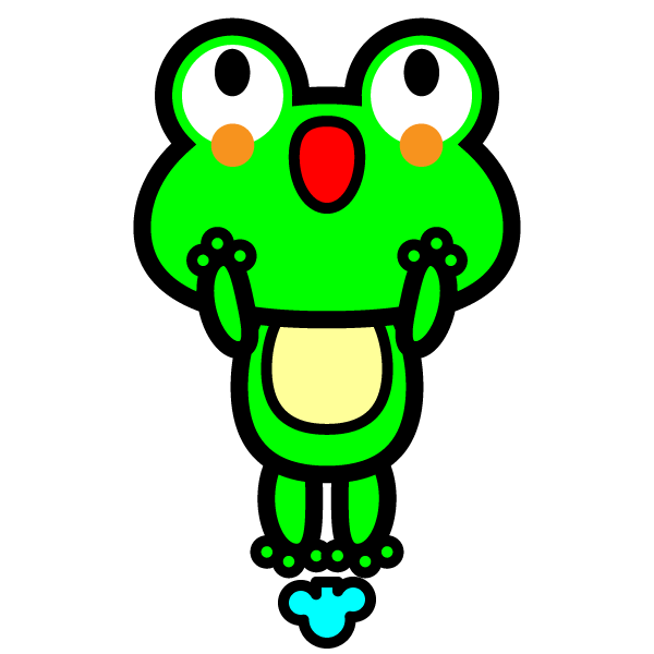 ジャンプしているかわいいカエルの無料イラスト 商用フリー オイデ43