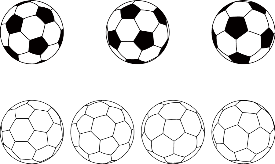 フリーイラスト 7種類のサッカーボールのセットでアハ体験 Gahag 著作権フリー写真 イラスト素材集