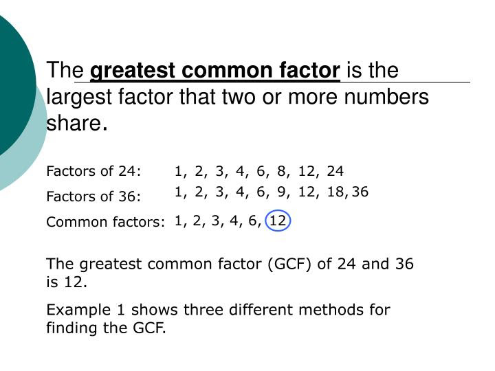 PPT - 4.3 Greatest Common Factors (GCF) PowerPoint Presentation - ID