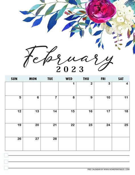  free printable calendar 2023 in beautiful florals in 2022 calendar
