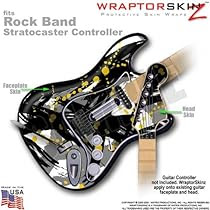 Abstract 02 Yellow WraptorSkinz Skin fits Rock Band Stratocaster Guitar for Nintendo Wii, XBOX 360, PS2 & PS3 (GUITAR NOT INCLUDED)