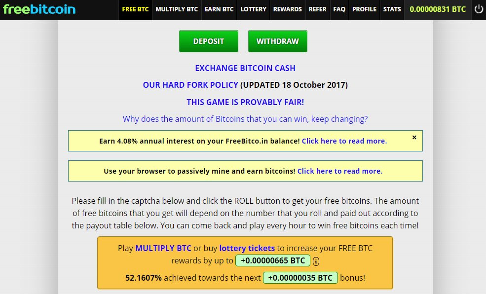 Free Bitcoin Mining From Freebitcoin Earn Free Bitcoins - 