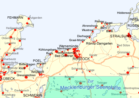 karte ostsee mecklenburg vorpommern Ferien und Urlaub im Ferienland Mecklenburg   Vorpommern an der 