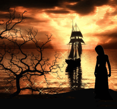 Bateau Coucher De Soleil Silhouette