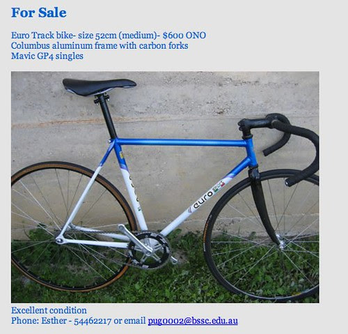 Euro Track Bike Complete 600ono Ebay Finds Foa