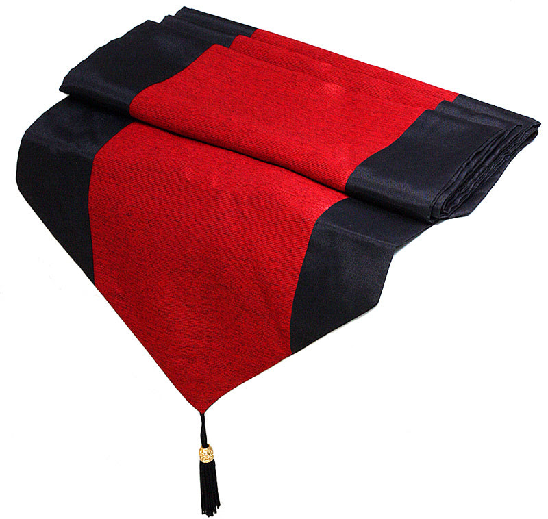 Silk Decorative Table Runner Bed Runner Black Red Decorish Home