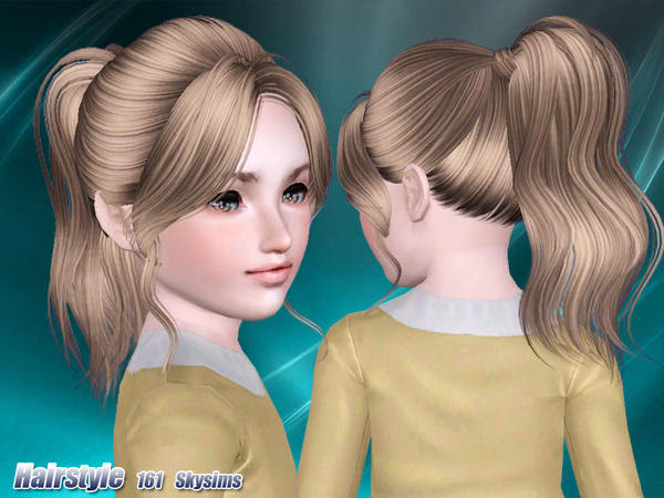 Classic ponytail with huge bangs hairstyle 161 by Skysims 