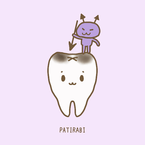虫歯菌と虫歯のイラスト かわいい Gif アニメ フリー素材 Patirabi パティラビ