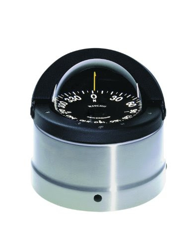 Ritchie Navigater Compass Flat-Card Dial With Flush Mount And 12V Green Night Lighting (Black, 4 1/2-Inch)