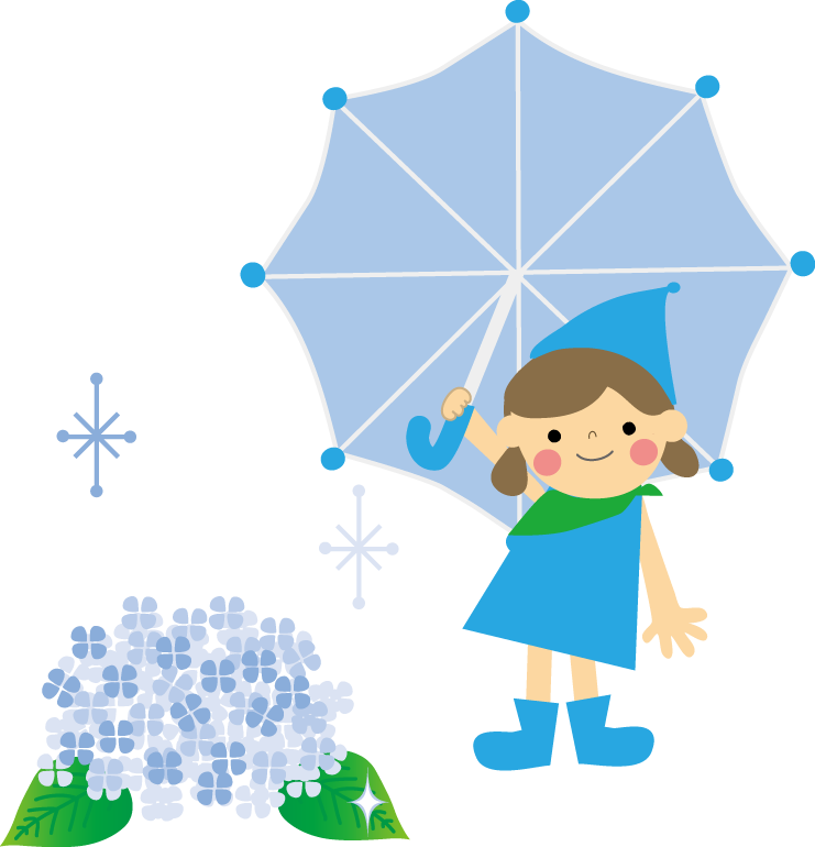 梅雨 あじさい 紫陽花 のイラスト 無料 フリー素材