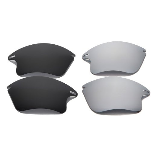 New Walleva Polarized Titanium + Black Lenses For Oakley Fast Jacket XL