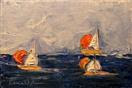 'A Billowy Sail' by Karla Nolan, palette knife oil painting on linen panel