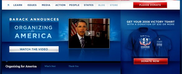 Obama fundraising website