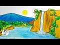Gambar Pemandangan Air Terjun Kartun