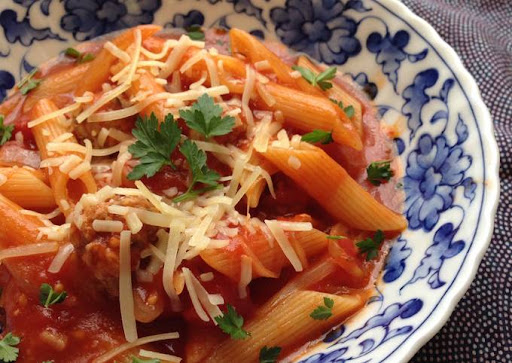 Recipe of Any-night-of-the-week One-Pot Tomato Pasta with Fennel
Sausage Meatballs