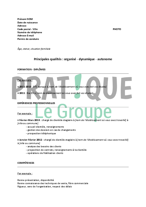 Exemple de cv licence en alternance - laboite-cv.fr