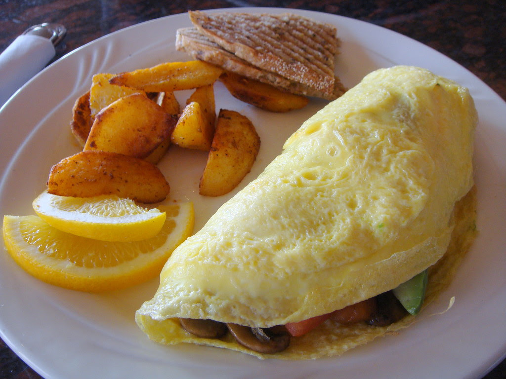 Mushroom, Tomato, Avocado Omelet