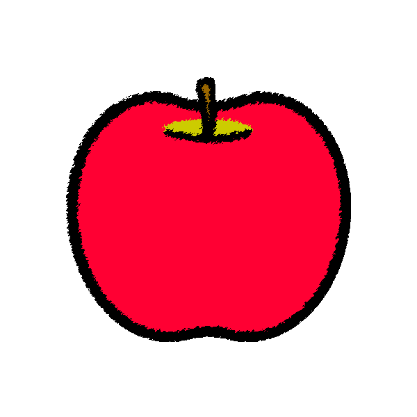 手書き風でかわいいりんごの無料イラスト 商用フリー オイデ43