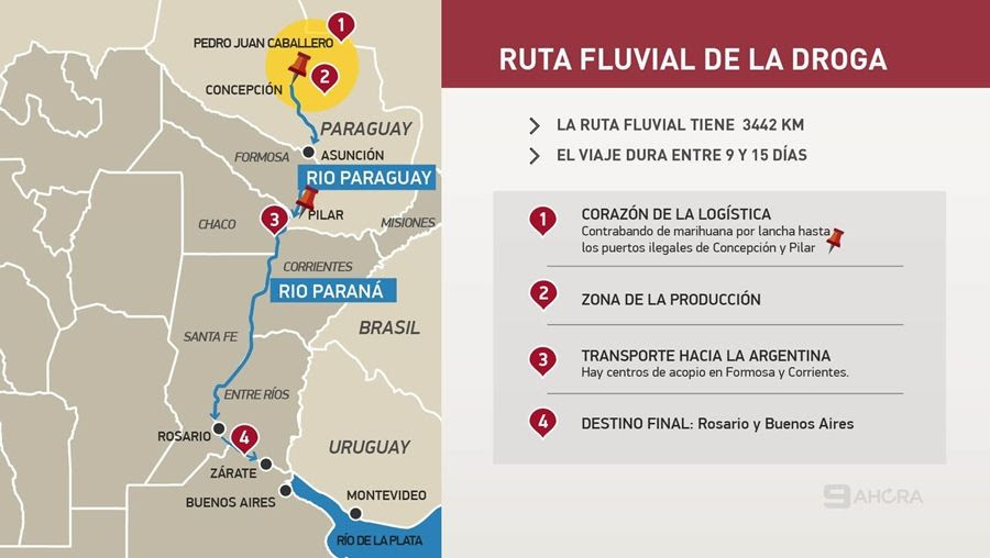 Resultado de imagen para rutas terrestres y en la Hidrovía + narcotrafico