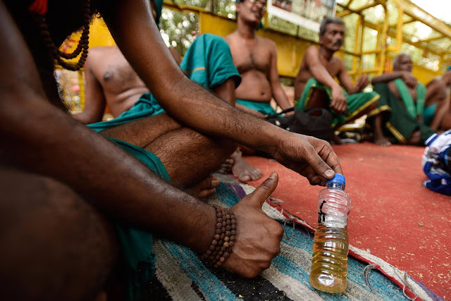 Desperate drought-hit Indian farmers drink urine in protest to local authorities
