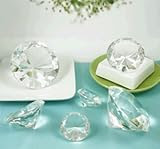 Diamond Shaped Crystal Paperweight - Large - Baby Shower Gifts & Wedding Favors (Set of 24)
