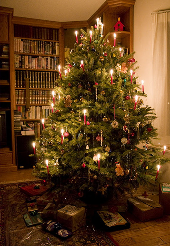 Holiday Decorating Ideas with Christmas Tree Candles - family holiday