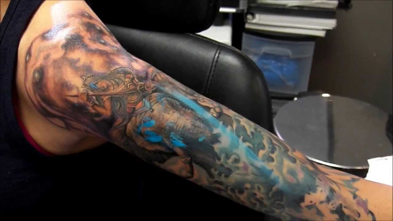 62.- Thailand Three-Headed Elephant, color tattoo by ...