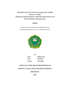 Implementasi Fatwa DSN MUI NO 43 DSN MUI VIII 2004 