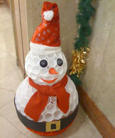 Plastic Cups Snowman