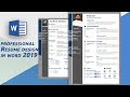 How to Design a professional Resume in ms word 2019
