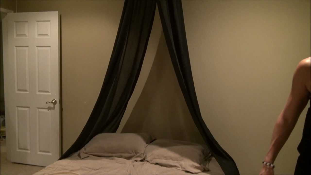 DIY Over The Bed Canopy Tutorial - YouTube