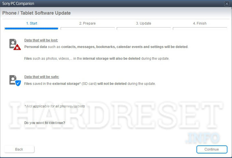Reset SONY Xperia Tipo ST21i 