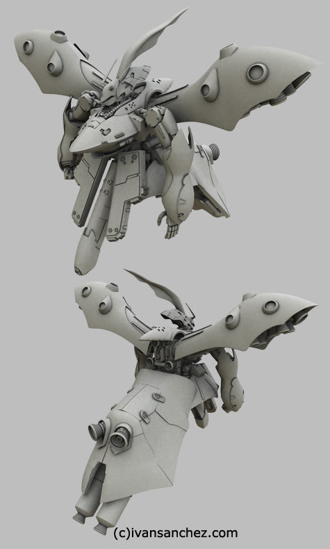 mobile suit gundam char's counterattack beltorchikas children hi nu hi-nu nightingale sazabi 3d mesh cg sandrum