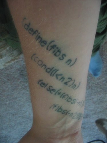 Fibonacci Tattoo (via God Plays Dice). Posted at 4:00pm Permalink ∞
