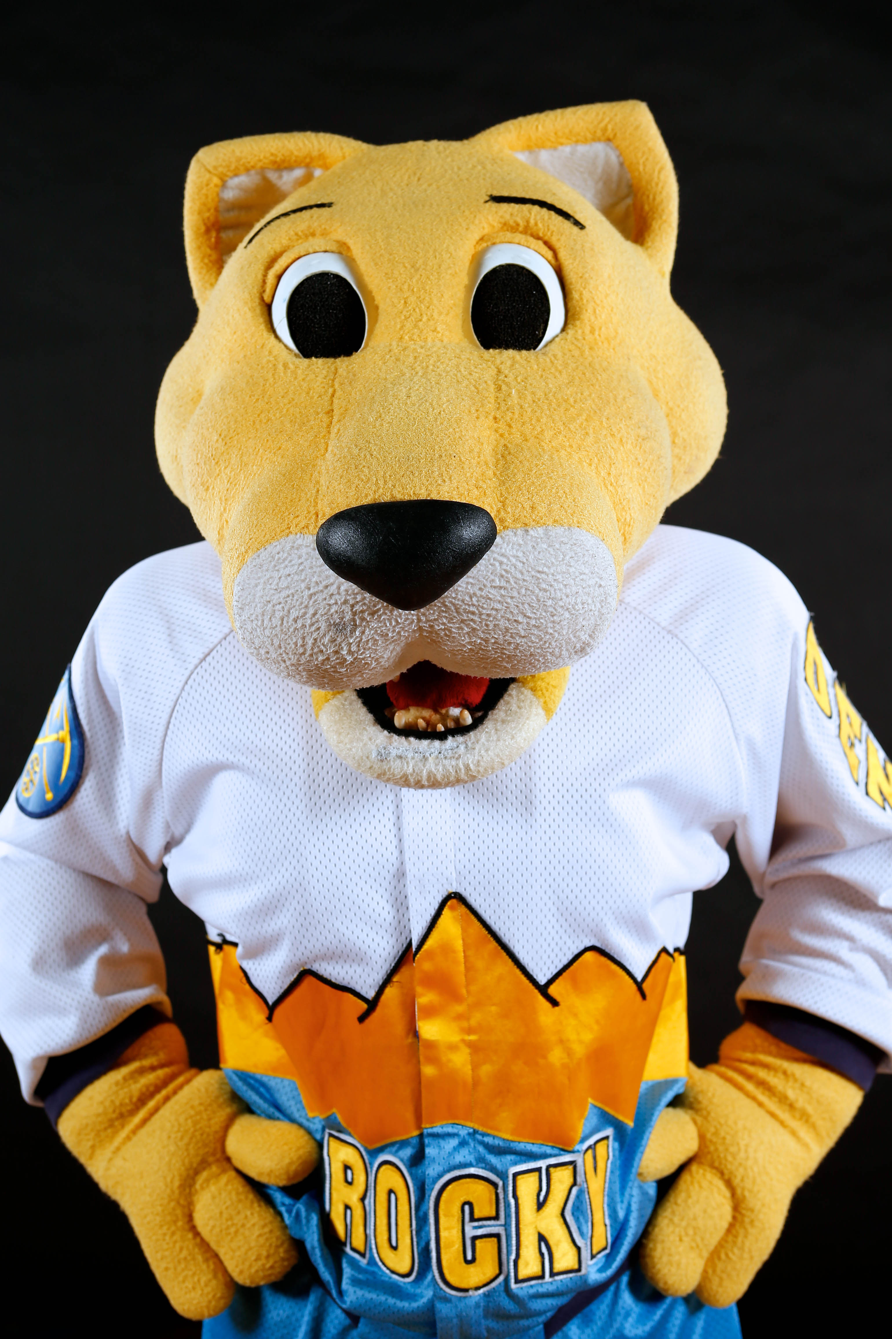 Sep 29, 2014; Denver, CO, USA; Denver Nuggets mascot Rocky poses for a portrait during media day at the Pepsi Center. (Isaiah J. Downing-USA TODAY Sports)