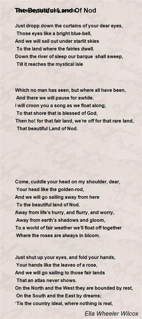 beautiful land nod poem ella wheeler wilcox