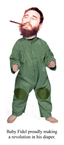 Baby Fidel Castro proudly making a revolution in his diaper