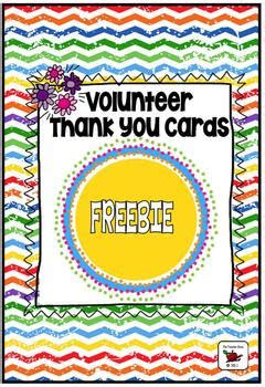 thank you cards for volunteers freebie editablecustomizable tpt