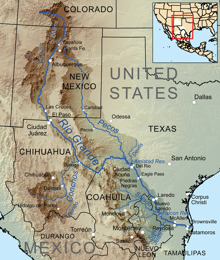 pic Rio Grande River Map South America american rivers