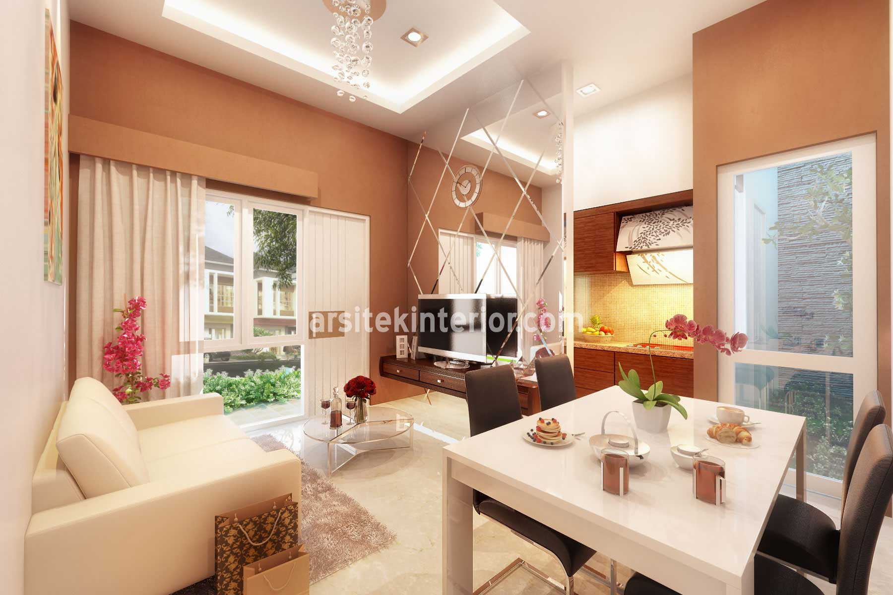 Desain Interior Ruang Keluarga Dan Tamu Pada Rumah Kecil Tipe 50