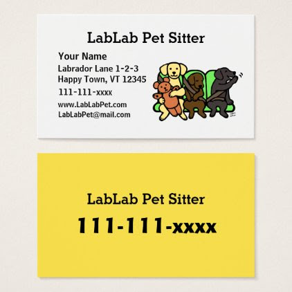 Funny Labrador Pet Sitter Business Cards