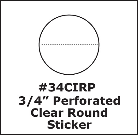 .75 inch 3/4 inch Round Clear Seal Label Sticker 500 roll 34CIRP