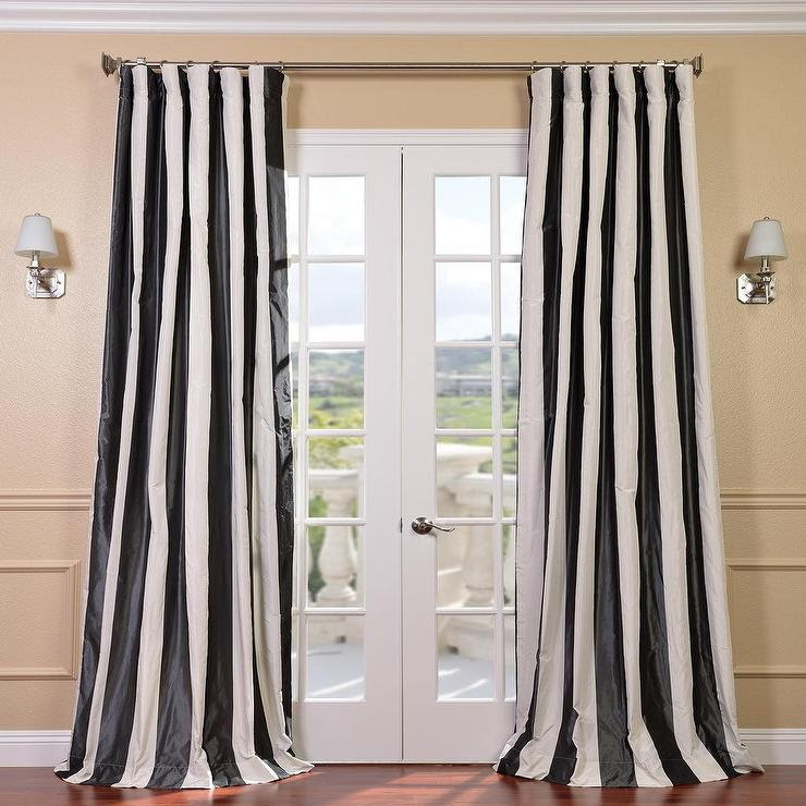 Black And White Striped Window Curtains Horizontal Striped Curtains
