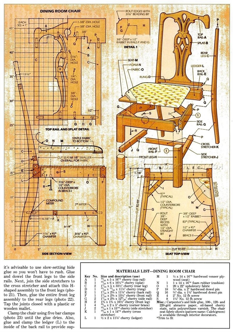 Dining Room Chair Plans • WoodArchivist